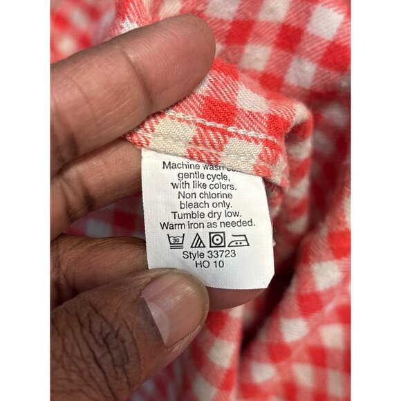 J.Crew Mens Red & White Checkered Flannel Shirt Tailored Fit Size M - Picture 9 of 10